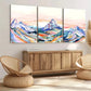 3pcs Vibrant Mountain Landscape Colourful Sunset Wall Art Set Canvas Framed 40x60cm - High Quality Print 100% Australian Made Wall Canvas Ready to Hang