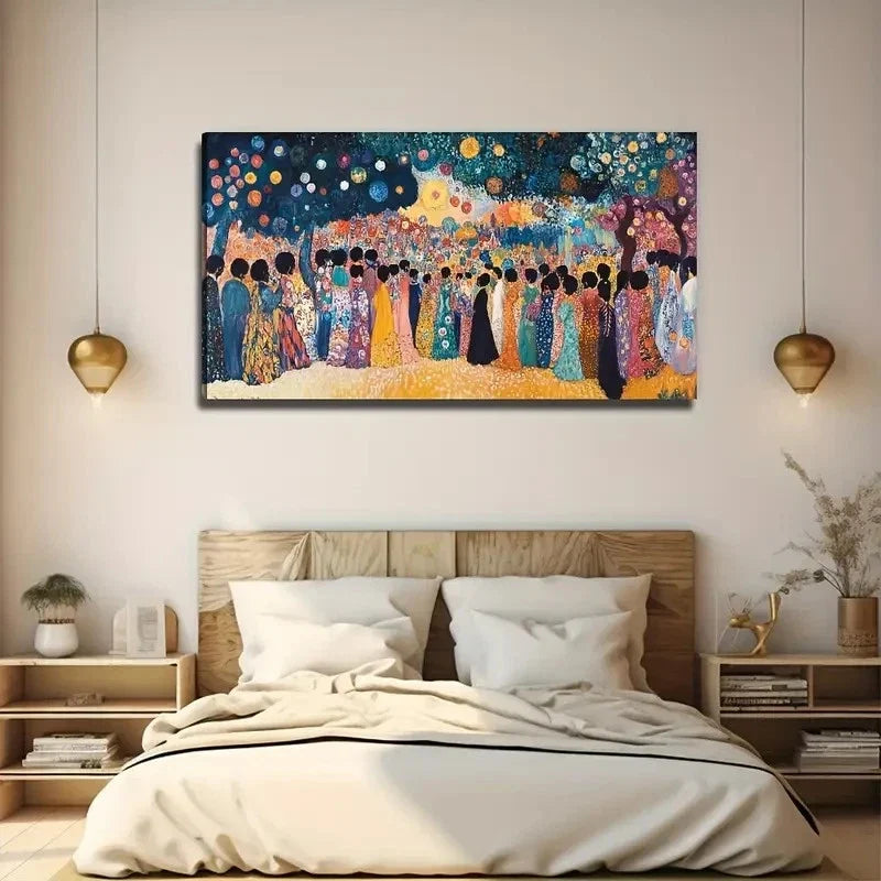 People Feel Happy Suitable Wall Art Canvas Office Home Room Framed 80x45cm