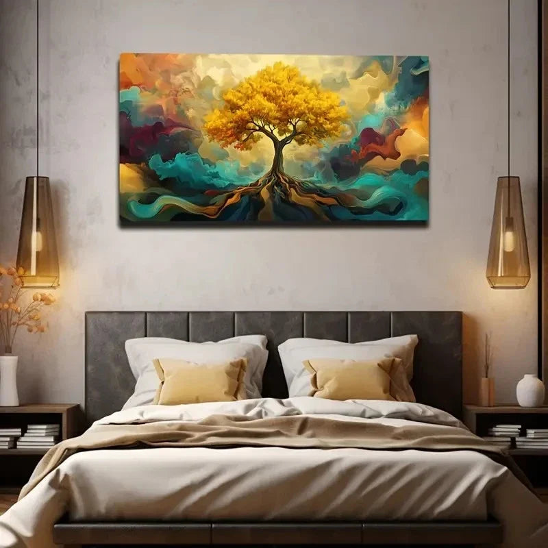 Blue Voluminous Cloud Suitable Wall Art Canvas Office Home Room Framed 120x60cm