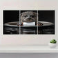 3pcs Charming Otter with Toilet Paper Black White Metal Print Ready to Hang Art