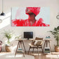 Abstract Red Textured Décor Wall Art Canvas Office Home Room Framed 120x60cm