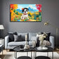 Dogs Learn Decorative Wall Art Canvas Office Home Room Framed 80x45cm