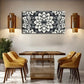 Geometric Floral Pattern Black Wall Art Canvas Office Home Room Framed 120x60cm