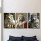 3pcs Lion Tiger And Wolf Animal Kingdom Wall Art Set Canvas Framed 40x60cm - High Quality Print 100% Australian Made Wall Canvas Ready to Hang