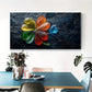 Leaves Vibrant Minimalist Deco Wall Art Canvas Office Home Room Framed 120x60cm