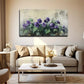 Vibrant Purple And Blue Flower Wall Art Canvas Office Home Room Framed 120x60cm