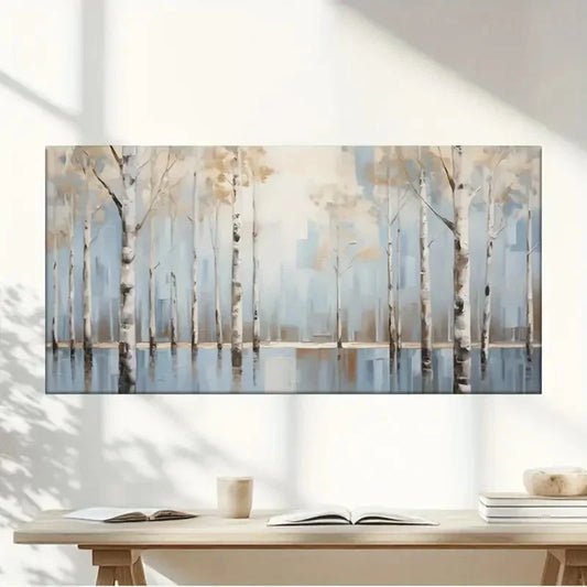 Trees Rain Forest Nature Wall Art Canvas Office Home Room Framed 80x45cm