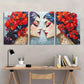 3pcs Vibrant Mosaic Colorful Floral and Abstract Metal Print Ready to Hang Art