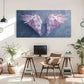 Wings Design - Pink & White Wall Art Canvas Office Home Room Framed 120x60cm