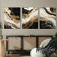 3pcs Black and White Abstract Black Golden Metal Print Ready to Hang Art