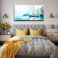 Abstract Coastal Sailboat Sea Wall Art Canvas Office Home Room Framed 80x45cm