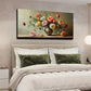 Realistic Blooming Flowers Wall Art canvas office home room framed 120x60cm