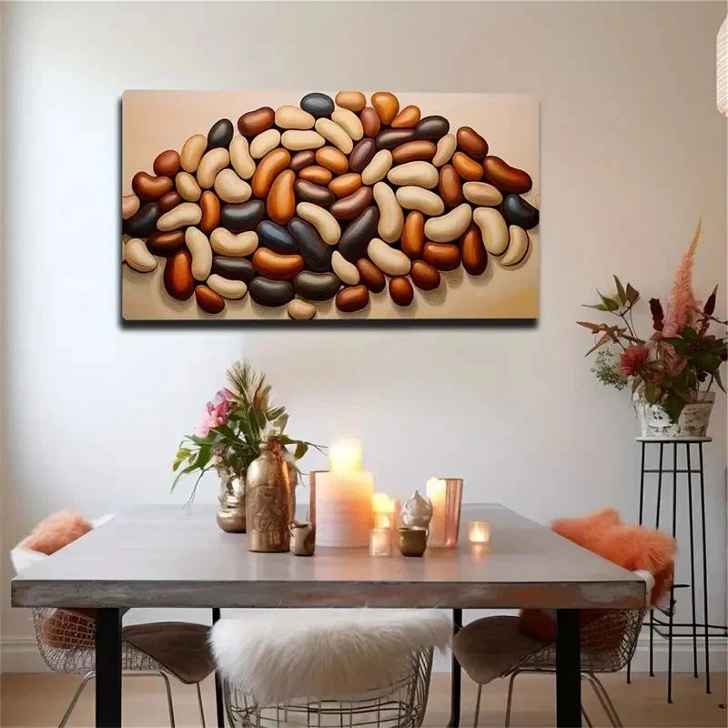Abstract Nut Pile Modern Wall Art Canvas Office Home Room Framed 80x45cm