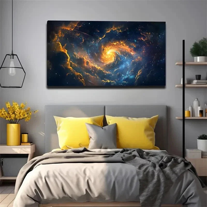 Core Emitting Golden Light Wall Art Canvas Office Home Room Framed 120x60cm