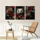 3pcs Green Leaves Red Fruits Animal Themed Metal Print Ready to Hang Art