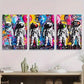 3pcs Astronaut Graffiti Colorful Street Art Metal Print Ready to Hang Art