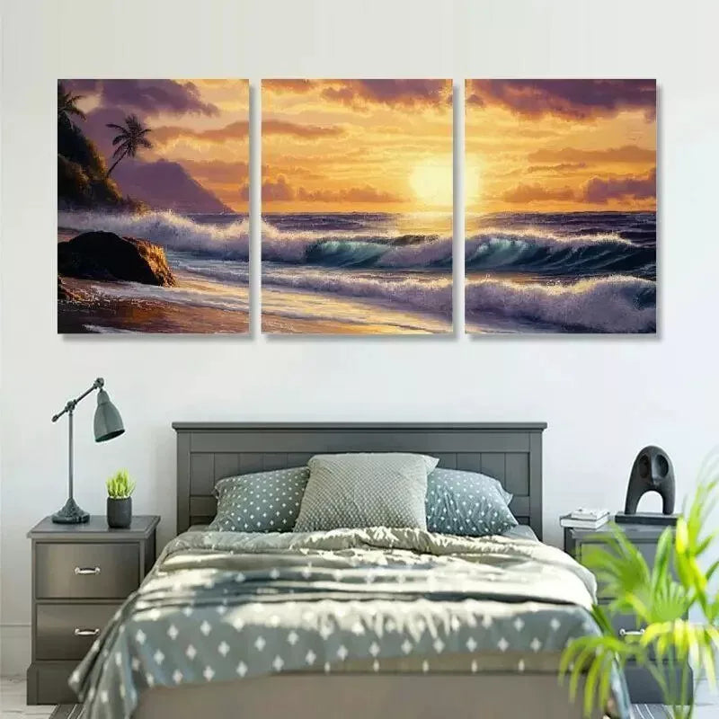 3pcs White Flower Graffiti on a Brown Backdrop Wall Art Set Canvas Framed 40x60cm - High Quality Print 100% Australian Made Wall Canvas Ready to Hang