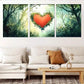 3pcs  Nature Lush Forest Heart-Shaped Foliage  Wall Art Set Canvas Framed 40x60cm - High Quality Print 100% Australian Made Wall Canvas Ready to Hang