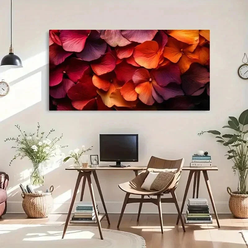 Soft Petal Gradient Elegant Wall Art Canvas Office Home Room Framed 80x45cm