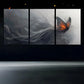 3pcs Abstract Butterfly Modern Black & Golden Metal Print Ready to Hang Art