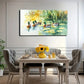 Duck Beside Water Lilies Wall Art Canvas Office Home Room Framed 80x45cm