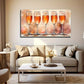 Five Glasses Of Champagne Wall Art Canvas Office Home Room Framed 80x45cm