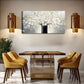 Elegant White Flowers in Black Wall Art Canvas Office Home Room Framed 120x60cm