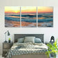 3pcs Elegant Ocean Sunrise View above Sea Waves Wall Art Set Canvas Framed 40x60cm - High Quality Print 100% Australian Made Wall Canvas Ready to Hang