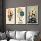 3pcs Deer Themed Abstract Forest Golden Wall Art Set Canvas Framed 40x60cm - High Quality Print 100% Australian Made Wall Canvas Ready to Hang