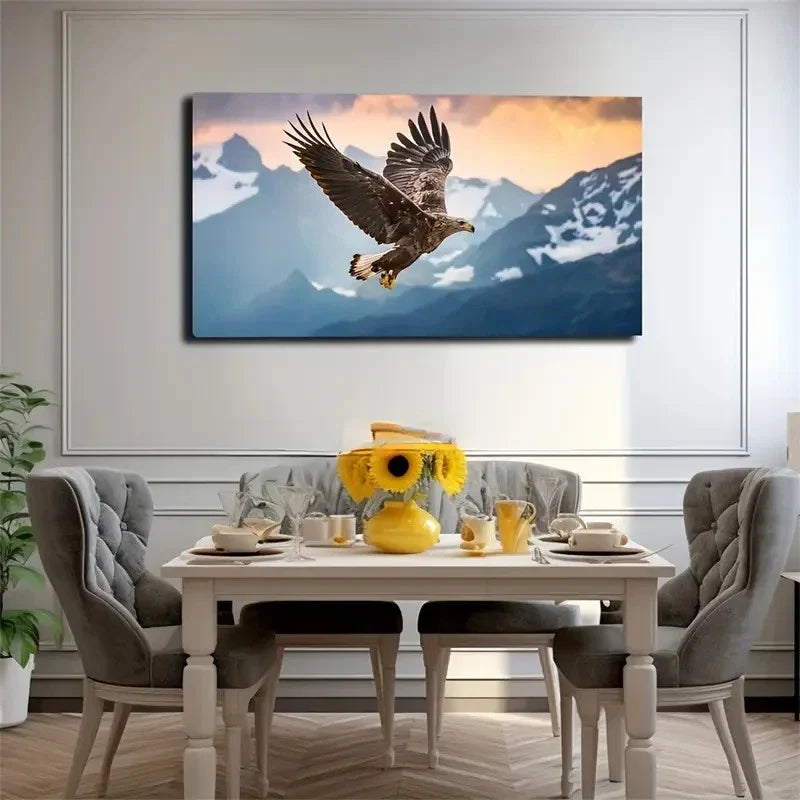 Majestic Eagle In Flight Wall Art Canvas Office Home Room Framed 120x60cm