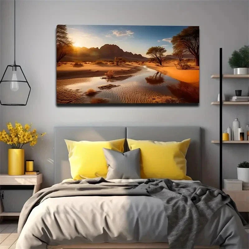 Water On The Desert Cinema Wall Art Canvas Office Home Room Framed 120x60cm
