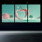 3pcs Heart Unique Visual Experience Metal Print Ready to Hang Art