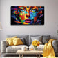 Abstract Puzzle Face Design Wall Art Canvas Office Home Room Framed 120x60cm