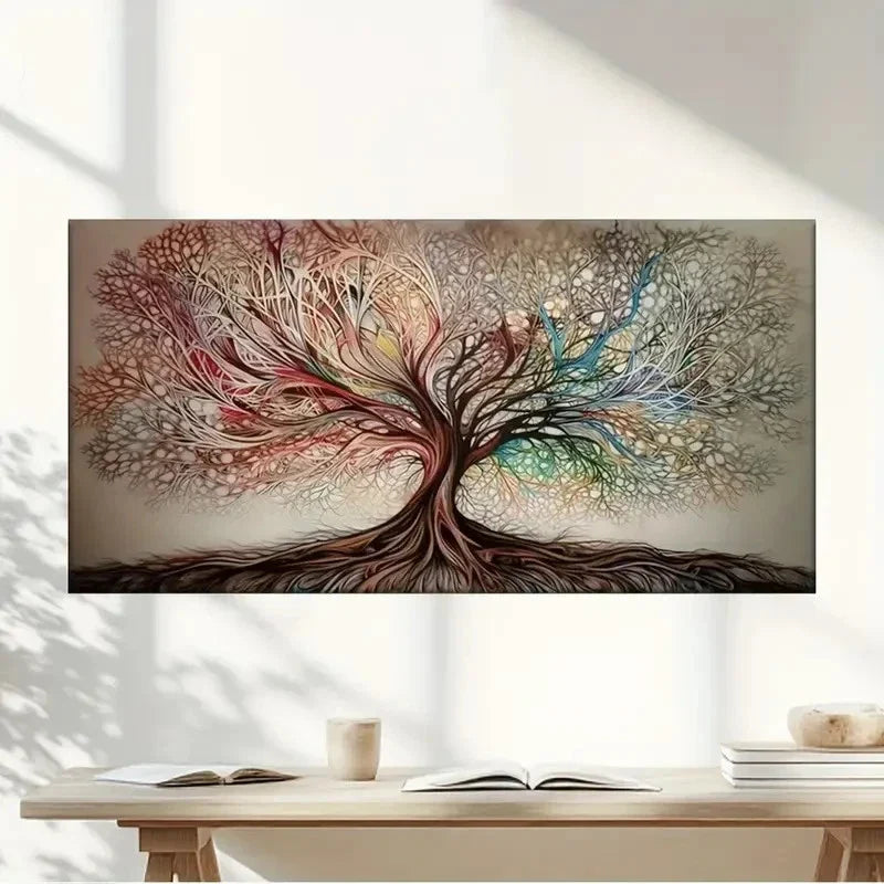 Colorful Trees Abstract Wall Art Canvas Office Home Room Framed 120x60cm