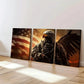 3pcs Abstract Bald Eagle Flying American Flag Wall Art Set Canvas Framed 40x60cm - High Quality Print 100% Australian Made Wall Canvas Ready to Hang
