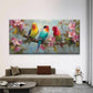 Blooming Flowers & Parrots Wall Art Canvas Office Home Room Framed 120x60cm