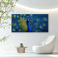 Indian Peacock with Blue Wall Art Canvas Office Home Room Framed 120x60cm