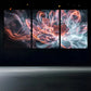 3pcs Modern Abstract Glass Flower Metal Print Ready to Hang Art