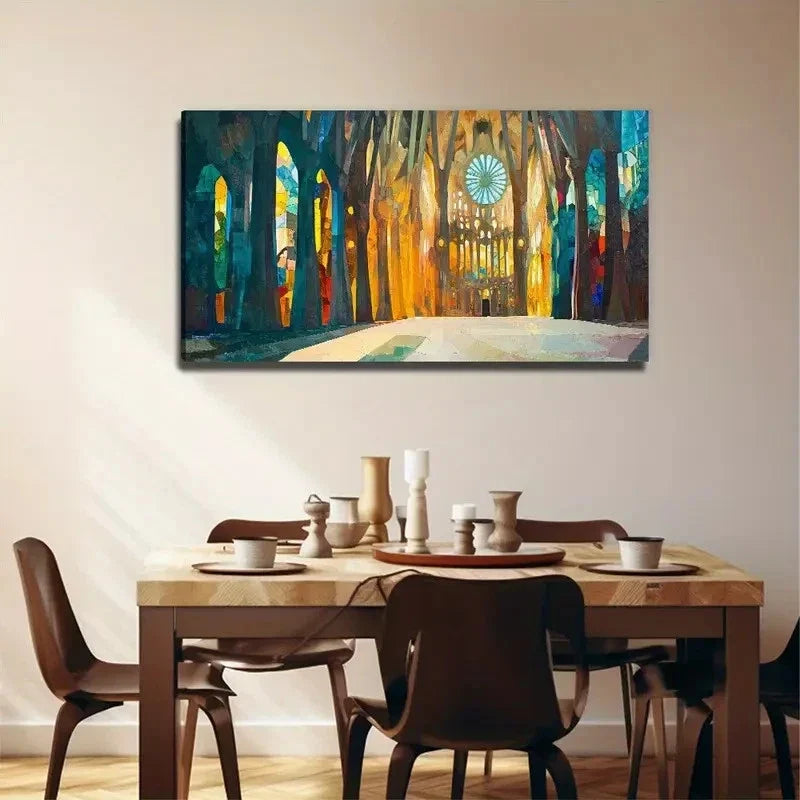 Traditional Church Wall Art Canvas Office Home Room Framed 120x60cm