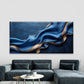 Abstract Blue And Gold Wall Art Canvas Office Home Room Framed 120x60cm