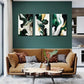 3pcs Emerald Green & Golden Abstract Marble Print Ready to Hang Art
