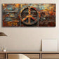 3pcs Rustic Peace Sign Luxurious Metal Print Ready to Hang Art