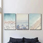 3pcs Blue and White Umbrella & Beach Scene Wall Art Set Canvas Framed 40x60cm - High Quality Print 100% Australian Made Wall Canvas Ready to Hang
