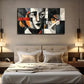 Modern Minimalist Black White Wall Art Canvas Office Home Room Framed 80x45cm