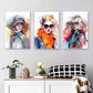 3pcs Vibrant Women in Hats & Scarves, Modern Metal Print Ready to Hang Art
