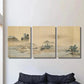 3pcs Vintage Japanese Retro Landscape Wall Art Set Canvas Framed 40x60cm - High Quality Print 100% Australian Made Wall Canvas Ready to Hang
