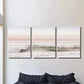 3pcs Pink Coast Sunset Ocean Scenery Wall Art Set Canvas Framed 40x60cm - High Quality Print 100% Australian Made Wall Canvas Ready to Hang