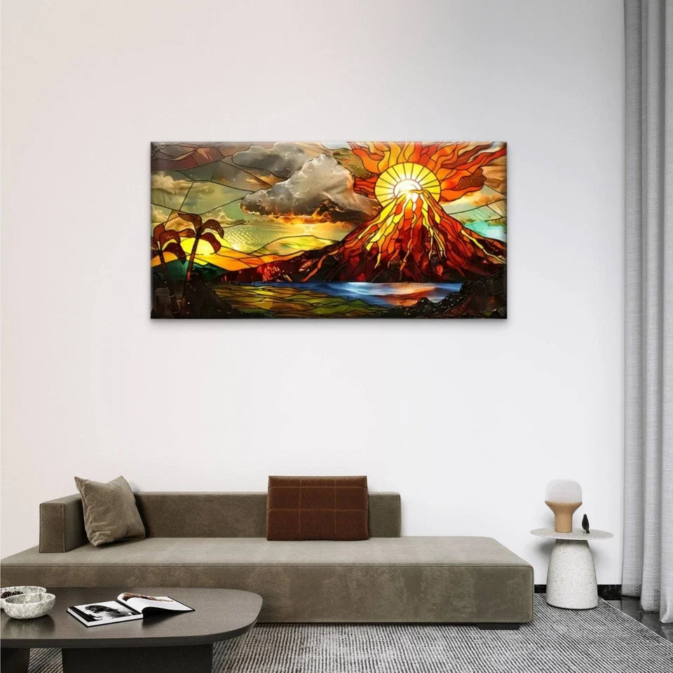 Mountain Dark Cloud Abstract Wall Art Canvas Office Home Room Framed 80x45cm
