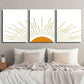 3pcs Abstract Geometric Shape Sun Wall Art Set Canvas Framed 40x60cm - High Quality Print 100% Australian Made Wall Canvas Ready to Hang