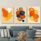 3pcs Vibrant Colorful Golden Accents Modern Metal Print Ready to Hang Art